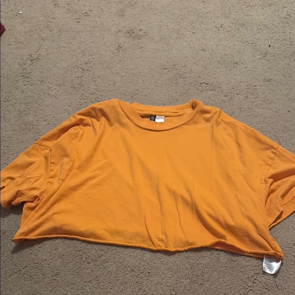 H&M Orange Women's Crop Top - Size Medium🧡🍊☀️